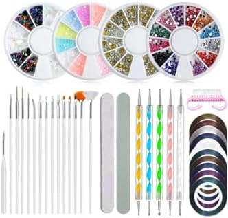 Alternative view of Gaman Nail Art Tırnak Süsleme Seti - Renkli Taşlar, Çizgi Bant, Törpü Ve Nail Art Aksesuarları