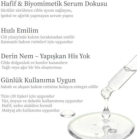 Skin Revitalizing Bio-Serum – Retinol Alternatifi Peptit Serum, Cilt Canlandırıcı,Vegan Kolajen, Deniz Biyo-Aktifleri, Niasinamid ve Hyaluronik Asit – 30 ml