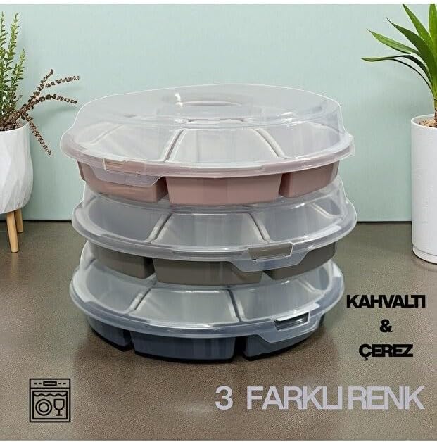 Alternative view of 7 Bölmeli Lilyum Kahvaltı ve Çerez Seti Gri