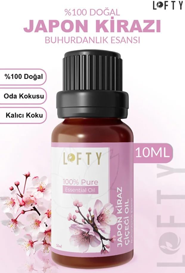 Lofty Kirazı Çiğçeği Saf Uçucu Yağ (10ml) -%100 Doğal Esansiyel Yağ | Etkileyici ve Egzotik Oda Kokusu, Buhurdanlık ve Difüzör Yağı
