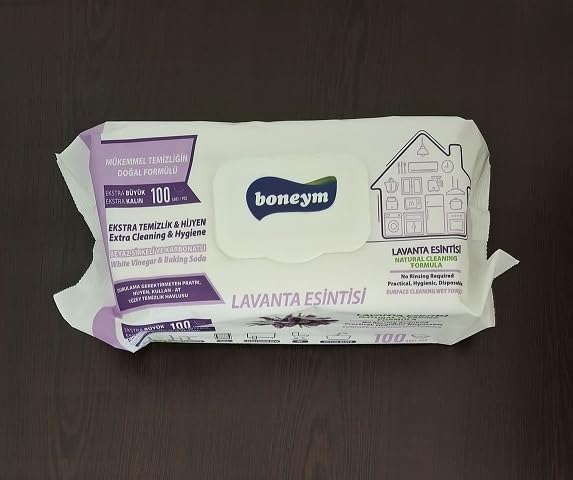 Boneym 100'lü Çok Amaçlı Yüzey Temizlik Havlusu – Lavanta Esintisi
