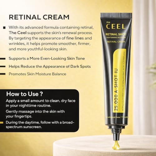 The Ceel Retinal%0.1 Sıkılaştırıcı Krem 15 ml - Retinaldehyde, 7x Hyaluronik Asit Kompleksi, Azelaik Asit ve Q10 İçeren Yenileyici ve Nemlendirici Yüz Bakım Kremi