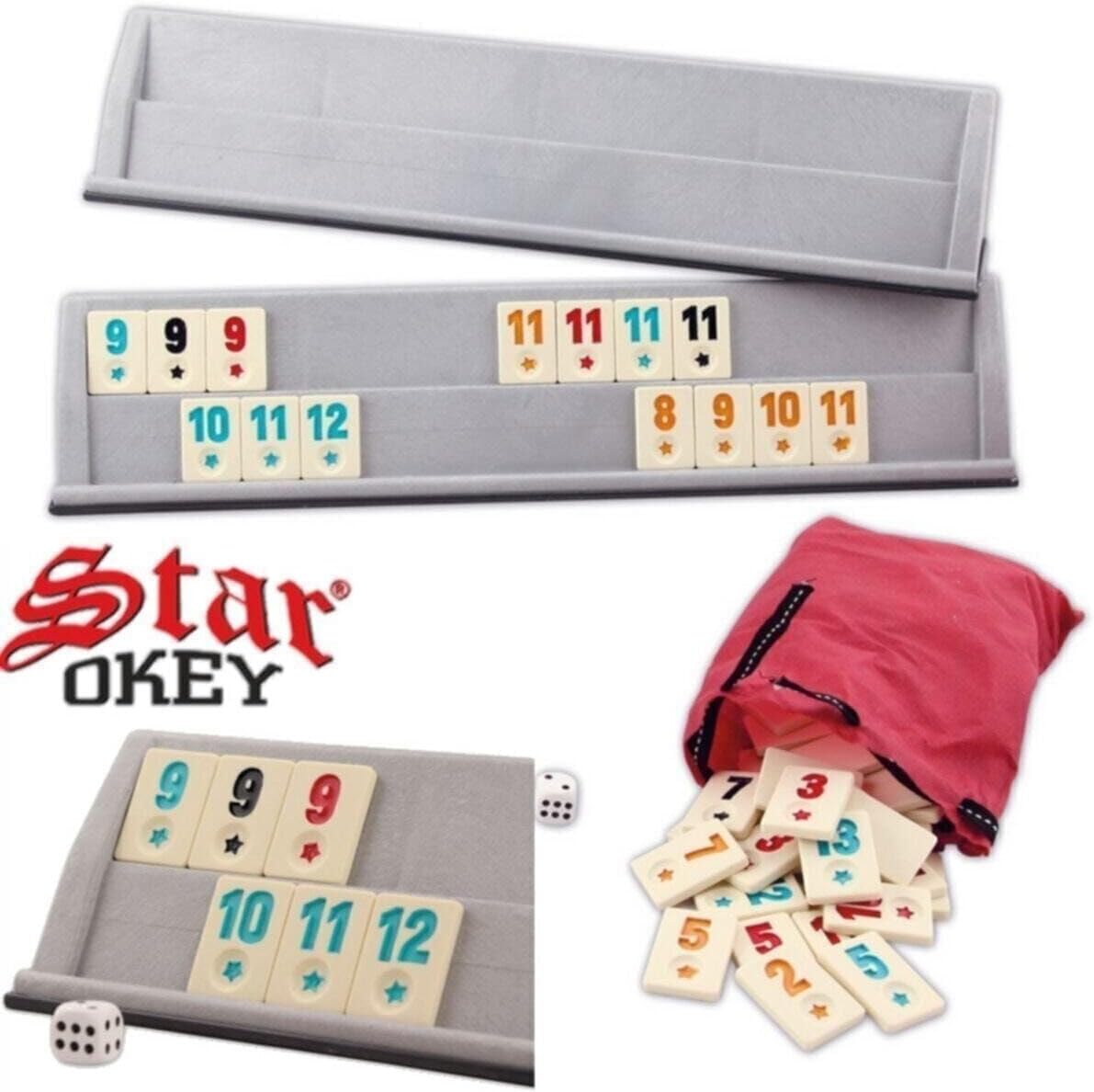 Alternative view of Star Okey Okey Plastik Takımı, 43 cm İstaka, Taş Koyma Torbası Dahil
