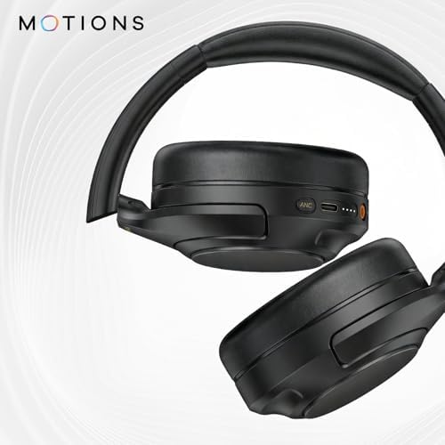 MOTIONS MS-H61 Kulak Üstü Kablosuz Kulaklık, ANC Gürültü Engelleme, Hi-Fi, Harici Mikrofonlu, Profesyonel, Bluetooth 5.3, Siyah