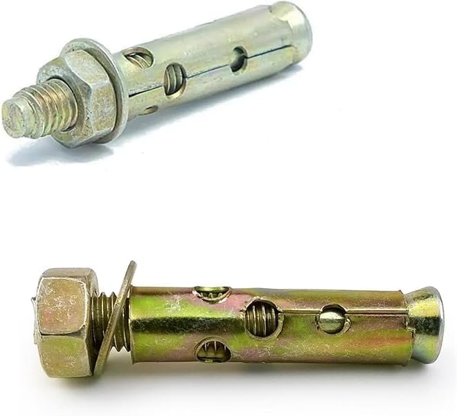 Gömlekli Çakma Çelik Dübel, M8x55 mm, Raf Montaj Bağlantı, Zemin Monte Tavan Asma Aparat (10, 8x55)