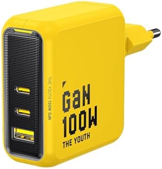 Alternative view of Youth 3 Portlu Şarj Adaptörü,100W Şarj Cihazı, GaN Hızlı Şarj İstasyonu, Sarı
