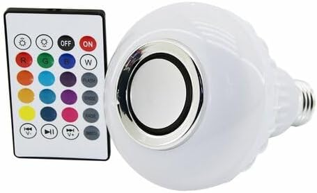 2'si 1 Arada Bluetooth Hoparlörlü RGB LED Ampul - Uzaktan Kumandalı, Renk Değiştiren Akıllı Müzik Çalar Lamba
