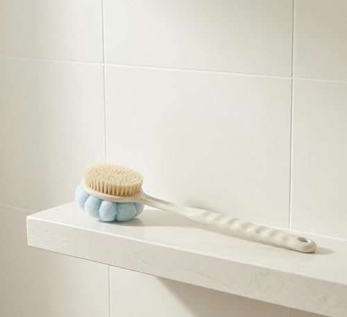 2'si 1 Arada Uzun Saplı Banyo Lifi ve Sırt Fırçası (38 cm) - Çift Taraflı Duş Masajı ve Kese Fırçası