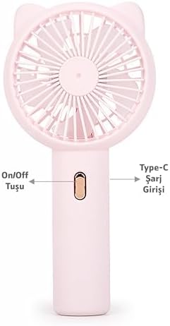 Alternative view of 3 MODLU Şarjlı El Fanı 3 Kademe Seyahat Masaüstü Vantilatör Taşınabilir Mini Fan F136 (Pembe)