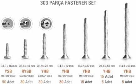 Alternative view of 303 Parça Matkap Uçlu Vida & Sunta Vidası – Organizer Kutu, 2 Uç