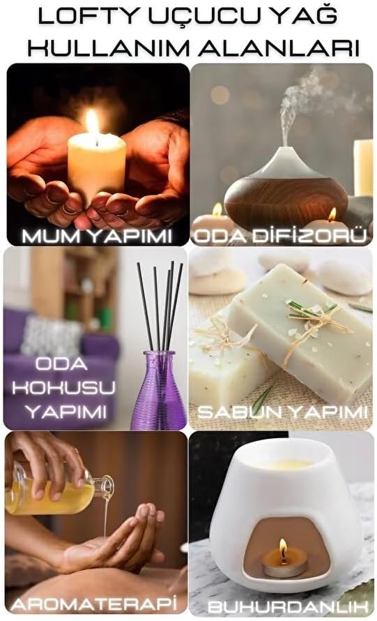 3 lü Avantajlı Set Lofty Vanilya, Çikolata, Pudra Saf Uçucu Yağ (10ml) -%100 Doğal Esansiyel Yağ | Uyku, Rahatlama ve Aromaterapi İçin Buhurdanlık ve Difüzör Yağı