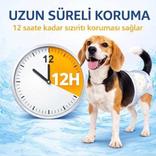 Dişi Köpek ve Kedi Tuvalet Bezi L – Ultra Emici ve Sızdırmaz Pet Bezi, Regl (Kızgınlık) Dönemi, İdrar Kaçırma ve Tuvalet Eğitimi İçin Tek Kullanımlık Pet Diaper – Rahat Ayarlanabilir Fit