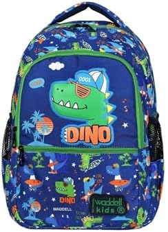 WADDELL Dino Desenli Embos İlkokul Çantası, Beslenme Çantalı, Çok Renkli