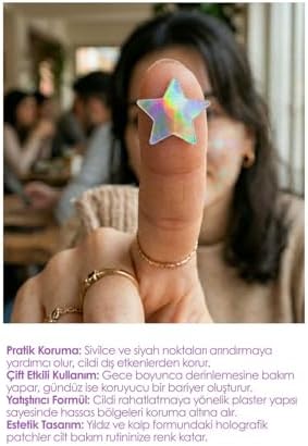 Alternative view of StopEver Spot Patch 20 Adet Akne Patch Siyah Nokta Karşıtı Holografik Yıldız Kalp Cilt Bakım Maskesi