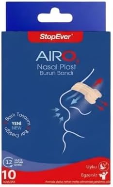 StopEver AIRO2 Nasal Plast Nefes Açıcı Burun Bandı 10lü