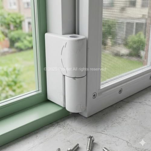 17x25 mm Plastik Sineklik Menteşesi 4 Adet - Beyaz Renk Pencere ve Kapı Sinekliği Yedek Parçası - Dayanıklı Plastik Sineklik Tamir Takımı Aksesuarları - Kolay Montaj Sineklik Menteşe