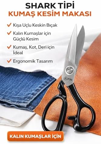 Alternative view of Tipi Kumaş Kot Deri Kalın Kumaşlar İçin Kısa Uçlu Keskin Kesim Makası