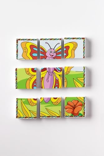 Alternative view of Manyetik Blok Çift Taraflı 9 Parçalı Mıknatıslı Arı-Kelebek Puzzle - 2 Görsel YapBoz