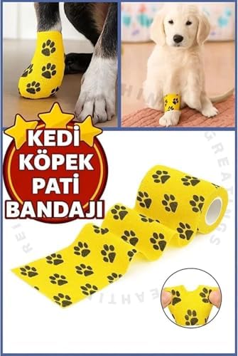Alternative view of Octacare Su Geçirmez Kendinden Yapışkanlı Kedi ve Köpek Pati Bandajı, Sarı, 5 cm x 4.5 metre, 4 Adet