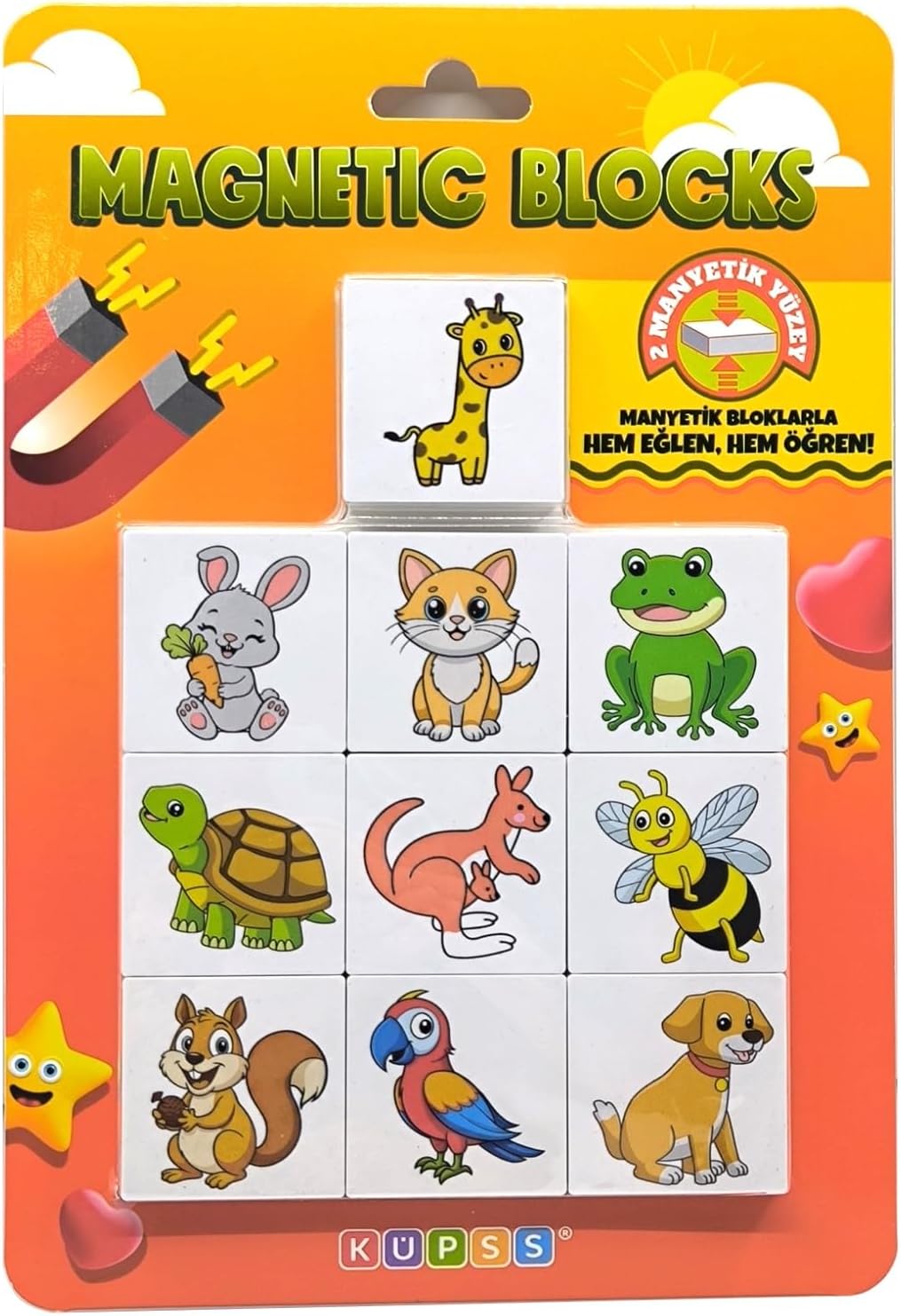 Efe'nin Hayvanat Bahçesi Seri-1 / Manyetik Blok- Magnet 20 Hayvan Figürü
