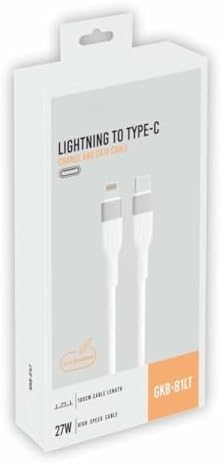 27W Lightning ile Uyumlu to Type-C Hızlı Şarj ve Data Kablosu Beyaz 1m