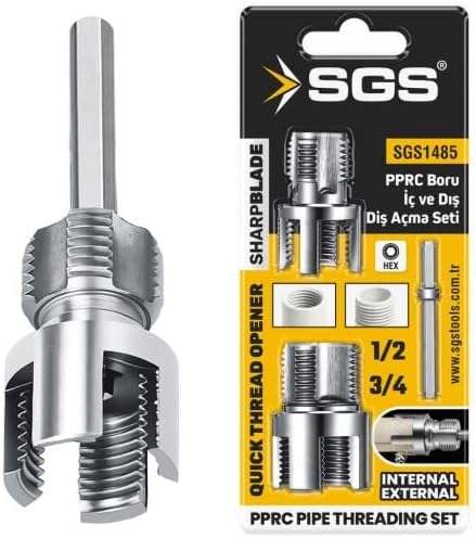 SGS PPRC Boru Diş Açma Seti, 20-25 mm (1/2''-3/4''), İç ve Dış Diş Açma, SGS1485
