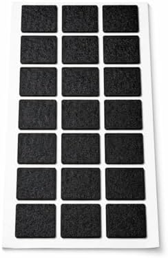 Yapışkanlı Keçe Ped, 30mm x 30mm, 21 Parça, Kare, Siyah, Koltuk Ayağı için, Parke Zemin Koruma, Çizilme ve Gürültü Önleyici
