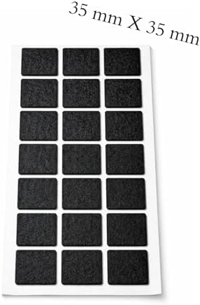 Alternative view of Yapışkanlı Keçe Ped, 30mm x 30mm, 21 Parça, Kare, Siyah, Koltuk Ayağı için, Parke Zemin Koruma, Çizilme ve Gürültü Önleyici