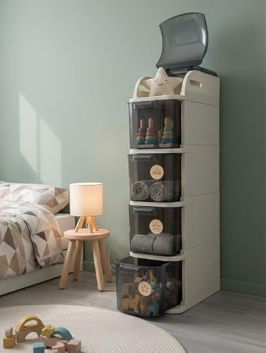 Alternative view of 4 Katlı Slim Tekerlekli Düzenleyici Raf - 41x20x94,5 cm Çok Amaçlı Mutfak ve Banyo Dolabı, Dar Alanlar İçin Tekerlekli Depolama Ünitesi