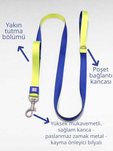 Genel Köpek Gezdirme Kayışı, Çift Örgü Naylon, Kırmızı/Pembe, 150 cm, Ayarlanabilir, Sağlam Metal Kanca, Büyük ve Orta Irk İçin