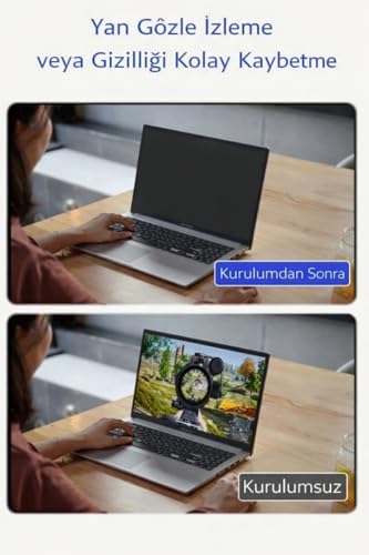 15.9 inç Laptop ve Notebook ile Uyumlu Gizlilik Filtresi Privacy Screen Anti-Spy Film 35.5x20.1cm Yan Açı Karartma Göz Koruma Anti Glare UV Koruma Parmak İzi Önleyici (15.9 inç)