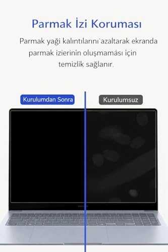 Alternative view of 15.9 inç Laptop ve Notebook ile Uyumlu Gizlilik Filtresi Privacy Screen Anti-Spy Film 35.5x20.1cm Yan Açı Karartma Göz Koruma Anti Glare UV Koruma Parmak İzi Önleyici (15.9 inç)