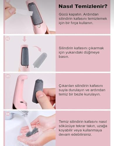 Alternative view of Ayak Törpüsü, 2 Değiştirilebilir Başlıklı, Nasır ve Sertleşmiş Deri Temizleyici, Ergonomik Tasarım