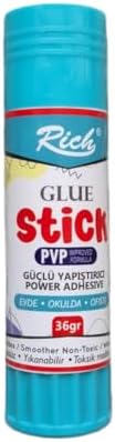Rich® Glue Stick, PVP Geliştirilmiş Formül, Güçlü Yapıştırıcı, Toksik Madde İçermez, Yıkanabilir, 36gr