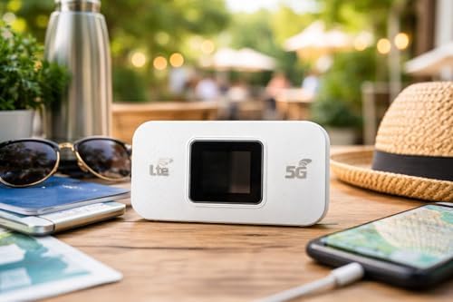 Alternative view of 4G LTE Mobil WiFi Router SIM Kartlı Taşınabilir Modem, 3000mAh Batarya 14 Saat Kullanım, 300Mbps Hız, 10 Cihaz Bağlantı, Type-C Şarjlı Ekranlı Cep WiFi Hotspot | M5
