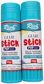 Alternative view of Rich® Glue Stick, PVP Geliştirilmiş Formül, Güçlü Yapıştırıcı, Yıkanabilir, Toksik Madde İçermez, 36gr, 2'li Paket