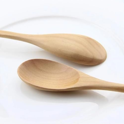 Alternative view of Doğal Ahşap Tatlı Kaşığı Seti, 17 cm, 6 Adet - Verniksiz El Yapımı Tahta Kaşık, Tatlı ve Baharat Servis Kaşığı, Şık Sunum ve Sofra Aksesuar