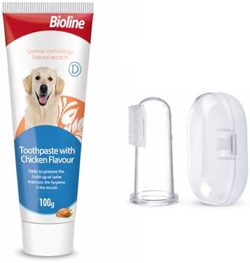 Bioline Tavuk Aromalı Diş Macunu 100 gr + Parmak Diş Fırçası