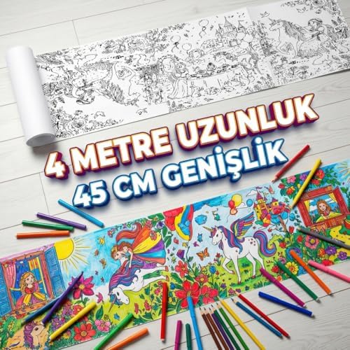 Boyama Kağıdı Rulo 4 Metre Dev Boy ve Prenses 45 Cm