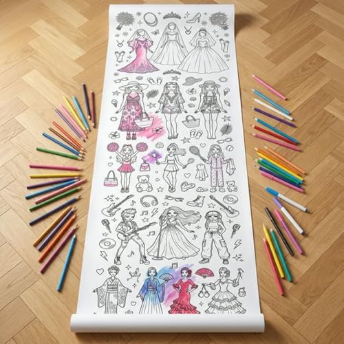 Alternative view of Boyama Kağıdı Mankenler Moda Dünyası Rulo 4 Metre uzunluk 45 Cm Genişlik