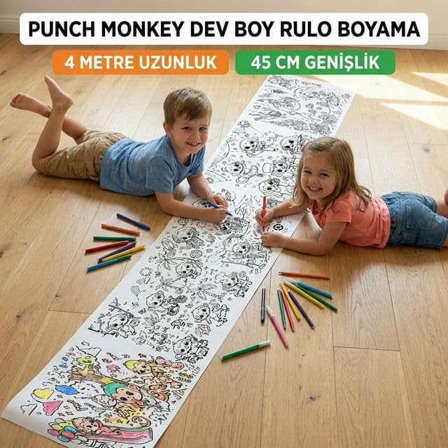 Boyama Kağıdı Rulo 4 Metre Uzunluk 45 Cm Genişlik