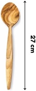 Alternative view of Doğal Zeytin Ağacı, El Yapımı Servis Kaşığı, 27 cm, Ahşap, Kahverengi, BPA, 1 Adet