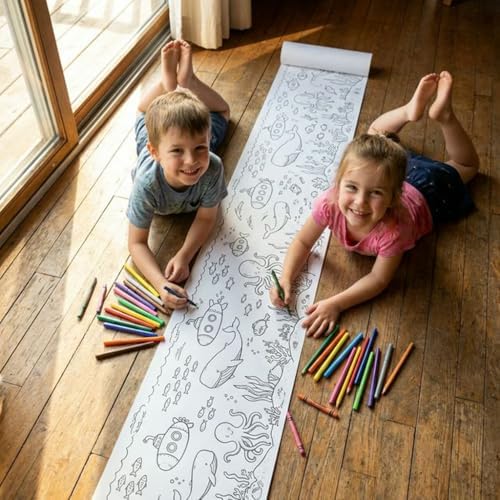 Alternative view of Dev Rulo Boyama Kağıdı Okyanus Macerası 4 Metre 45cm Genişlik