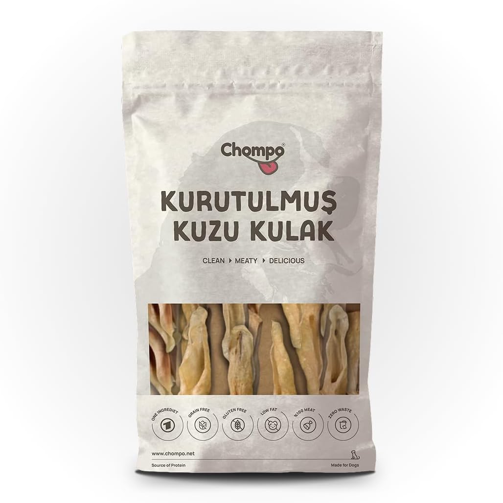 Chompo Kuzu Kulak 100% Doğal Katkısız Köpek Ödül Maması 100 Gr
