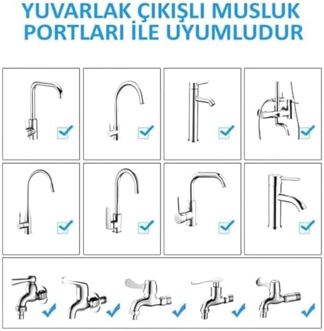 Oynar Musluk Başlığı 3 Kademeli Tazyikli Mutfak Eviye Batarya Ucu Hareketli Spiral