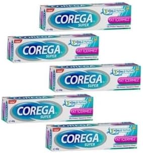 Corega Süper Diş Protezi Yapıştırıcı Tat Içermez Krem 40 Gr 5 Kutu