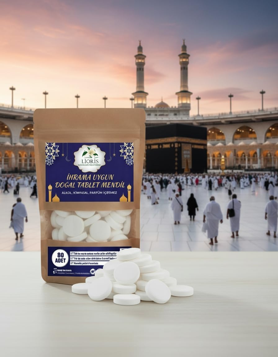 Alternative view of Sıkıştırılmış Doğal Alkolsüz Kimyasalsız Kokusuz Ihram Mendili-80 Adet Tablet Mendil