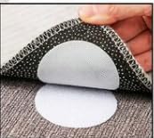 Yuvarlak Halı Kaydırmaz Keçe Pedi, Siyah, Çap 5 cm, Cırtlı ve Yapışkanlı, Çok Amaçlı, 10 Adet
