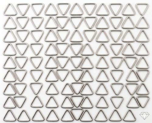 Alternative view of Metal Üçgen Halka, 100 Adet, 9x9x9 mm, Gümüş Rengi, Çanta ve Dikiş Projeleri için