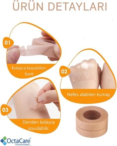 Alternative view of OctaCare Micropore Estetik Burun Bandı, Nefes Alabilen Kumaş, 1.25 cm Genişlik, 9.14 Metre, 2 Adet